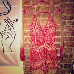 For Love and Lemons Red Antigua Dress 🥀